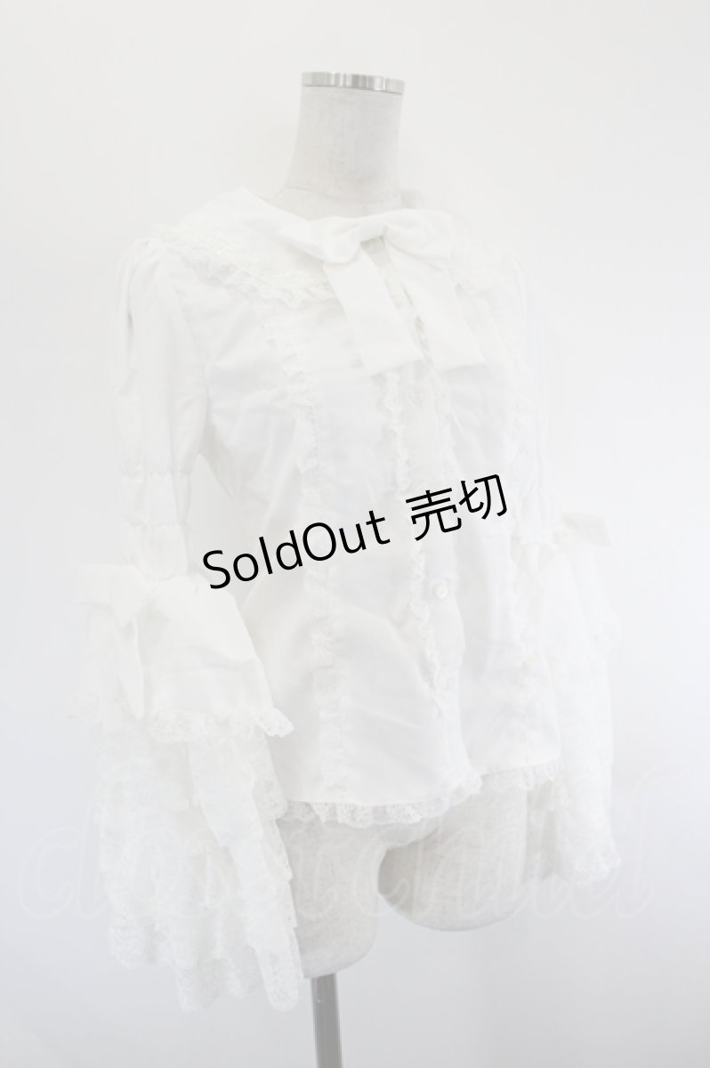 画像3: Dream Lolita / リボンブローチ付き長袖ブラウス M 白 I-26-08-09-009-LO-BL-SA-ZI (3)