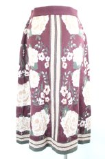 画像3: axes femme Nostalgic / ローズ柄ニットスカート  ボルドーＸベージュ I-26-08-09-084-LO-SK-SA-ZI (3)