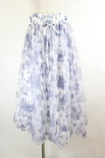画像1: axes femme / シャトーPTハイウエススカート  白Ｘ青 I-26-08-09-086-AX-SK-SA-ZI (1)