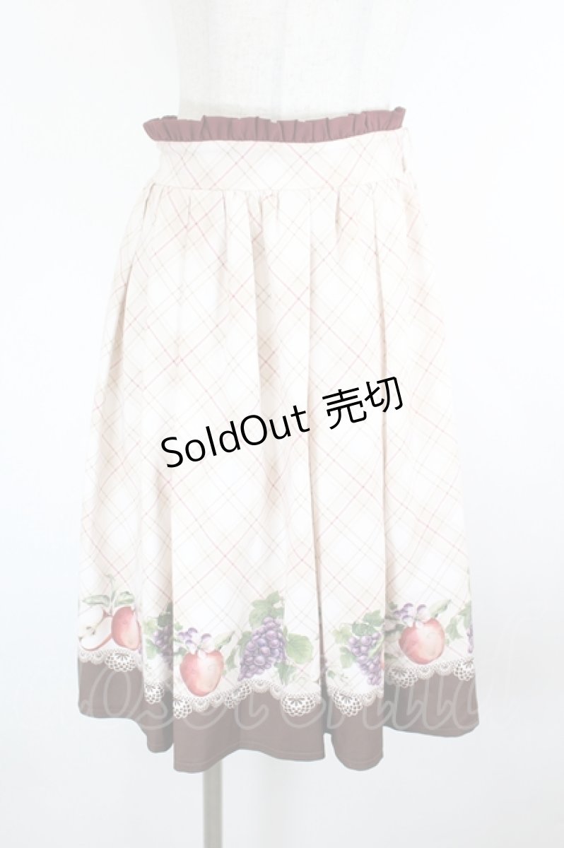 画像1: axes femme POETIQUE / ラ レコルトチェックスカート  アイボリーＸブラウン I-26-08-09-090-AX-SK-SA-ZI (1)