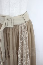 画像2: axes femme / レース×チュールミディスカート  ベージュ I-26-08-09-095-AX-SK-SA-ZI (2)