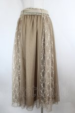 画像3: axes femme / レース×チュールミディスカート  ベージュ I-26-08-09-095-AX-SK-SA-ZI (3)