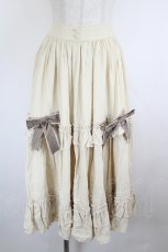 画像1: Forest Wardrobe 森林衣樹 / フロントリボン&フリルスカート S 生成り I-26-08-09-102-LO-SK-SA-ZI (1)