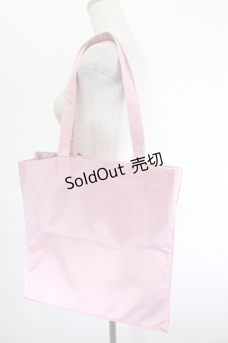 画像2: Maison de FLEUR / リボンサテンスクエアトートバッグ  ピンク I-26-08-09-115-LO-BG-TE-ZI (2)