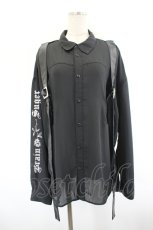 画像1: Jamie エーエヌケー / ベルト付きロングシアーシャツ M ブラック I-26-08-09-002-LO-BL-SA-ZI (1)