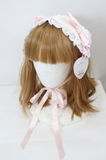 画像1: BABY,THE STARS SHINE BRIGHT / 小さな子猫のLucy ドットチュールヘッドドレス  オフ白 I-26-08-09-125-BA-AC-TE-ZI (1)