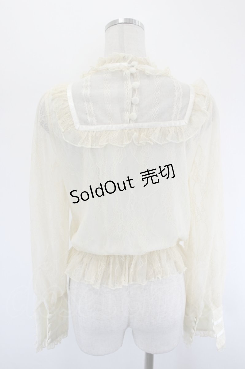 画像2: Forest Wardrobe 森林衣樹 / レースシースルーブラウス S 生成り I-26-08-09-012-LO-BL-SA-ZI (2)