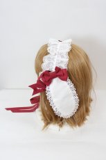 画像2: BABY,THE STARS SHINE BRIGHT / うさくみゃちゃんのうさみみヘッドドレス  白×エンジ I-26-08-09-126-BA-AC-TE-ZI (2)