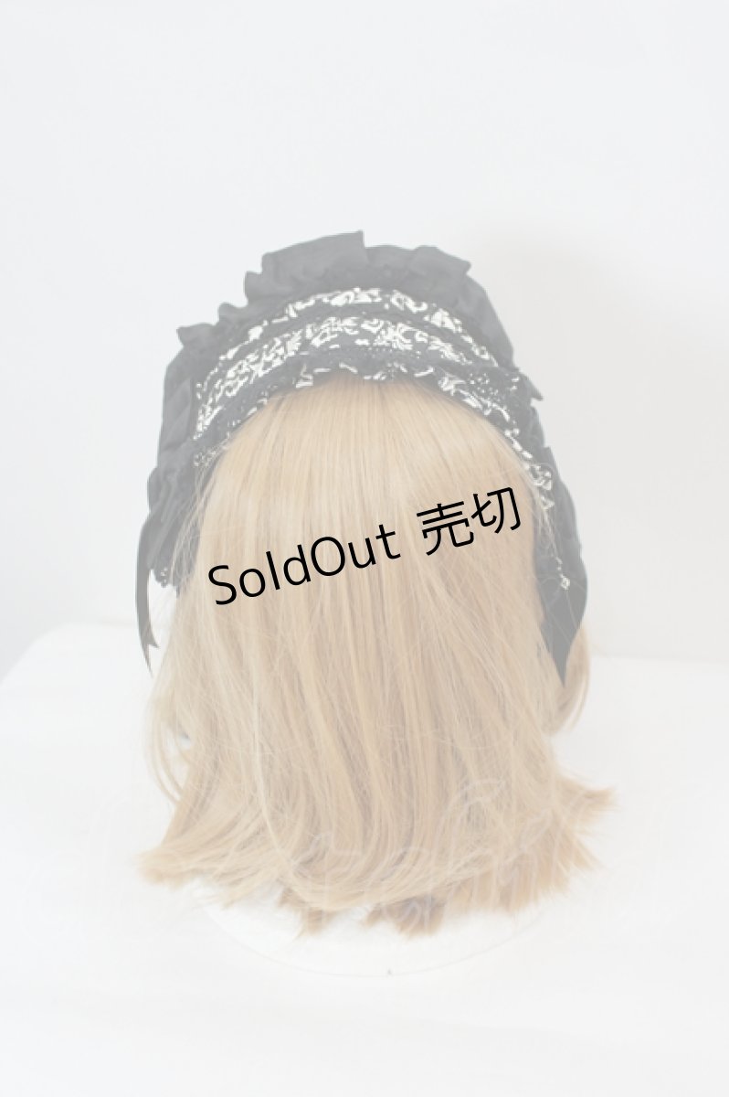 画像3: LOLITAその他(お買取対象外) / 柄リボンヘッドドレス  黒Ｘ白 I-26-08-09-127-LO-AC-SA-ZI (3)