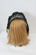 画像3: LOLITAその他(お買取対象外) / 柄リボンヘッドドレス  黒Ｘ白 I-26-08-09-127-LO-AC-SA-ZI (3)
