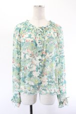画像1: INGEBORG / シルエット薔薇総柄ブラウス  ミント I-26-08-11-037-LO-BL-SA-ZI (1)