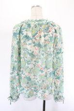 画像2: INGEBORG / シルエット薔薇総柄ブラウス  ミント I-26-08-11-037-LO-BL-SA-ZI (2)