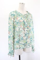 画像3: INGEBORG / シルエット薔薇総柄ブラウス  ミント I-26-08-11-037-LO-BL-SA-ZI (3)