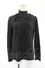 画像1: INGEBORG / カメリアモチーフハイネックニットトップス 11 黒 I-26-08-11-038-LO-TO-SA-ZI (1)