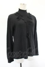画像3: INGEBORG / カメリアモチーフハイネックニットトップス 11 黒 I-26-08-11-038-LO-TO-SA-ZI (3)
