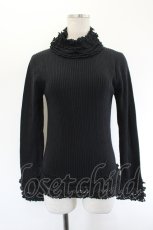画像1: INGEBORG / ハイネックニットトップス  黒 I-26-08-11-041-LO-TO-SA-ZI (1)