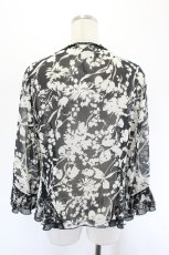 画像2: INGEBORG / 花柄シルエットシースルーカーディガン 13 黒Ｘ白 I-26-08-11-043-LO-TO-SA-ZI (2)