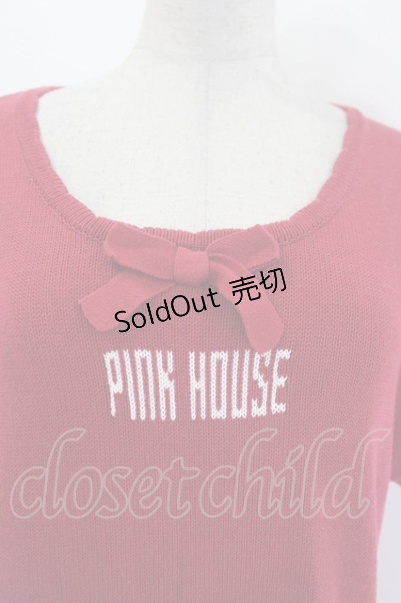 画像4: PINK HOUSE / ロゴリボンニット  レッド I-26-08-11-048-LO-TO-SA-ZI (4)