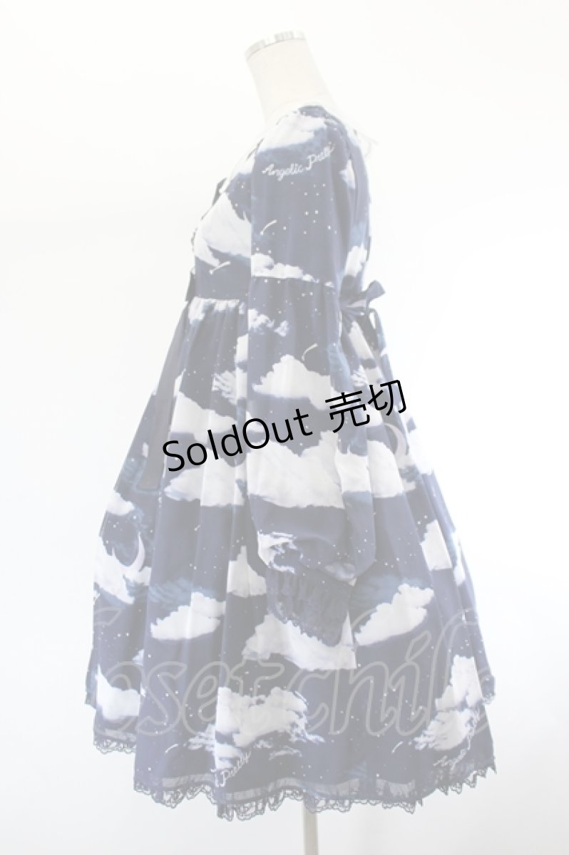 画像2: Angelic Pretty / Misty Skyワンピース  ネイビー I-26-08-11-052-AP-OP-TE-ZI (2)