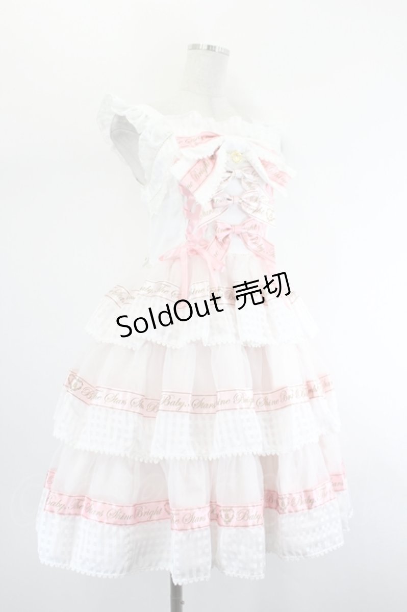 画像4: BABY,THE STARS SHINE BRIGHT / 【本店限定色】Sweet Best Wishesジャンパースカート&カチューシャセット  オフ白×ピンク I-26-08-11-054-BA-OP-TE-ZI (4)