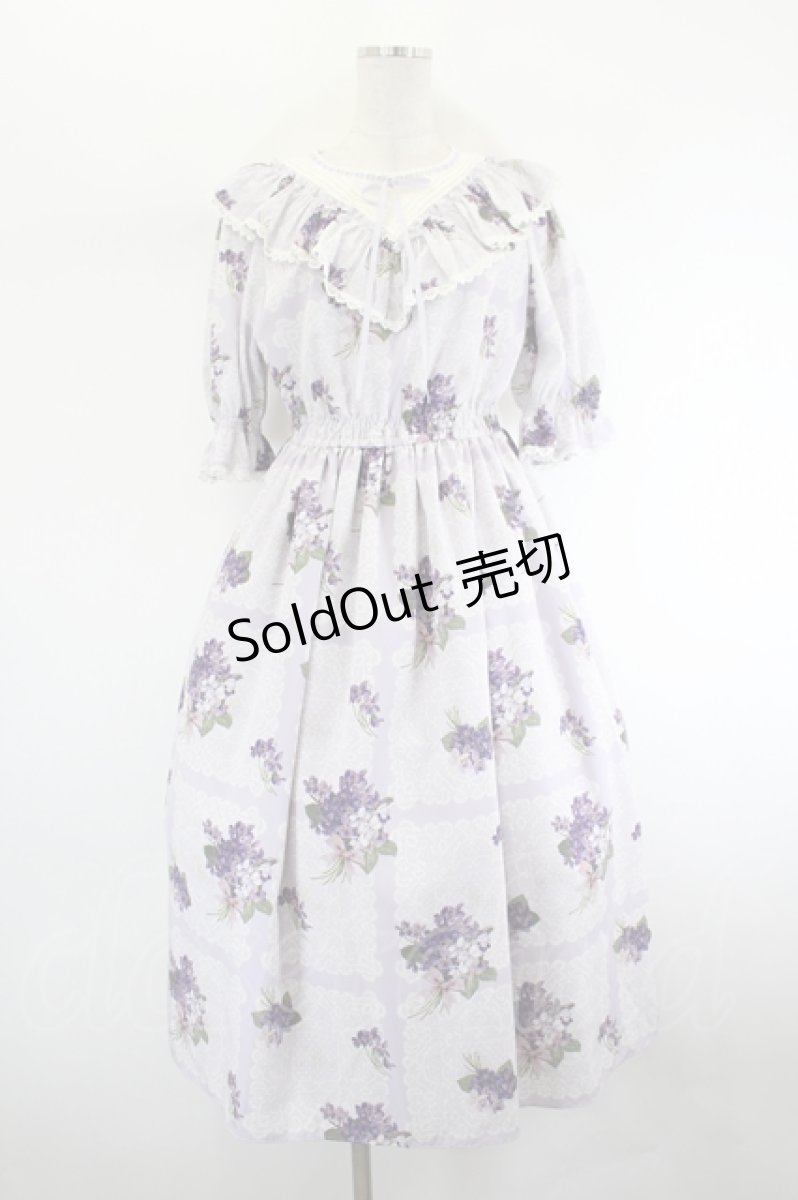 画像1: Melody BasKet / Violet laceヨーク切替ワンピース  ラベンダー I-26-08-11-056-LO-OP-TE-ZI (1)