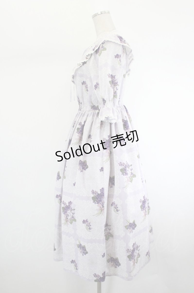 画像2: Melody BasKet / Violet laceヨーク切替ワンピース  ラベンダー I-26-08-11-056-LO-OP-TE-ZI (2)