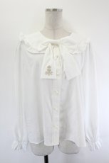 画像1: m petit by misako / TT*MSKリボンブラウス L 中白 I-26-08-11-007-LO-BL-SA-ZI (1)