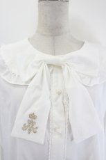 画像4: m petit by misako / TT*MSKリボンブラウス L 中白 I-26-08-11-007-LO-BL-SA-ZI (4)