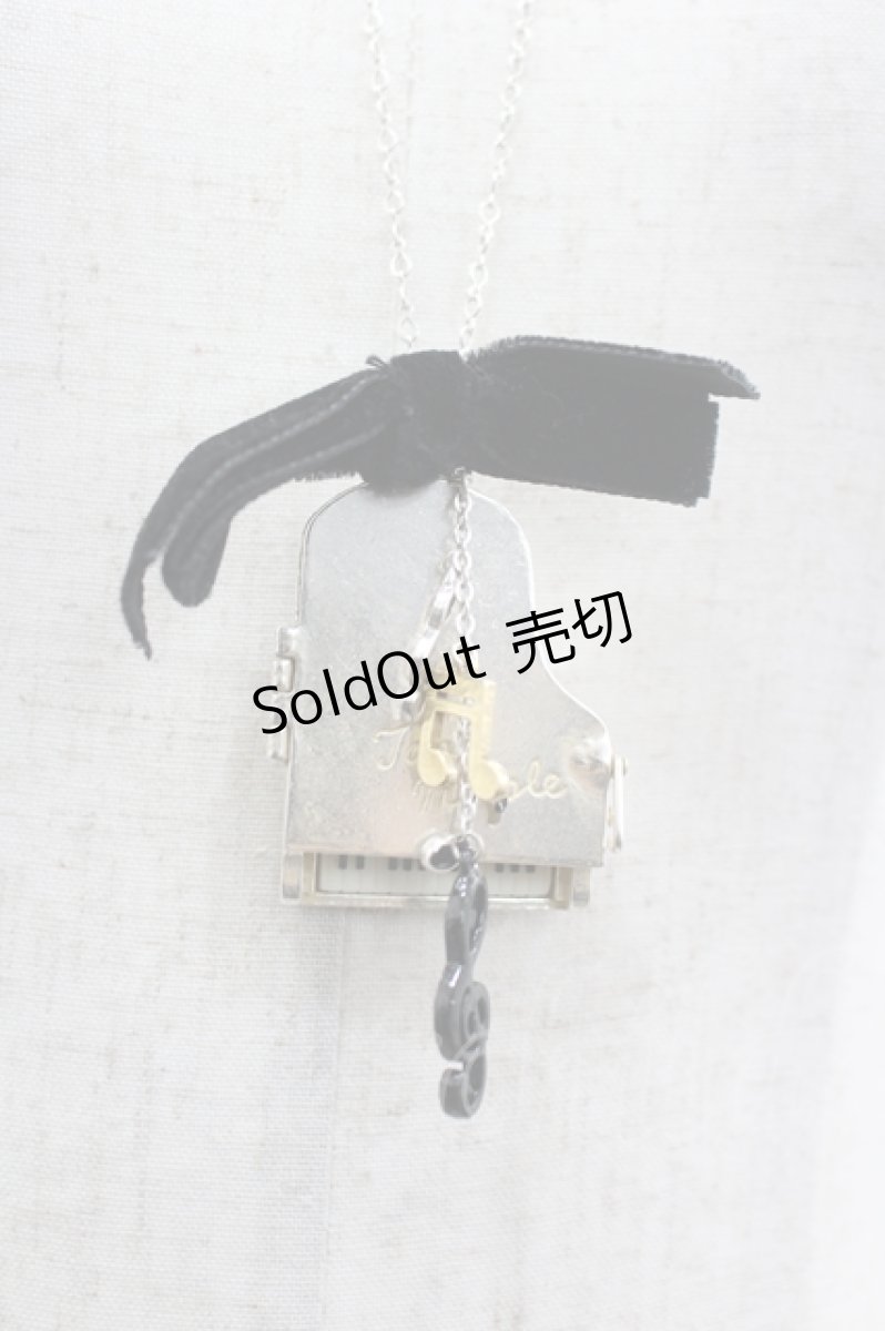 画像1: Jane Marple / ピアノモチーフネックレス  シルバーｘ黒 I-26-08-11-102-JM-AC-SA-ZI (1)