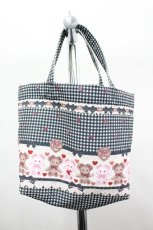 画像2: BABY,THE STARS SHINE BRIGHT / くみゃちゃんのSweet Heart Check柄ミニトートバッグ  黒Ｘピンク I-26-08-11-109-BA-BG-SA-ZI (2)