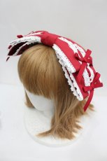 画像1: Chalmiere / 梯子レースリボン型ヘッドドレス  赤 I-26-08-11-113-AX-AC-TE-ZI (1)