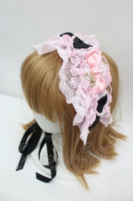 Preview of Ruban Creme a la vanilleヘッドドレス  ピンクＸ黒