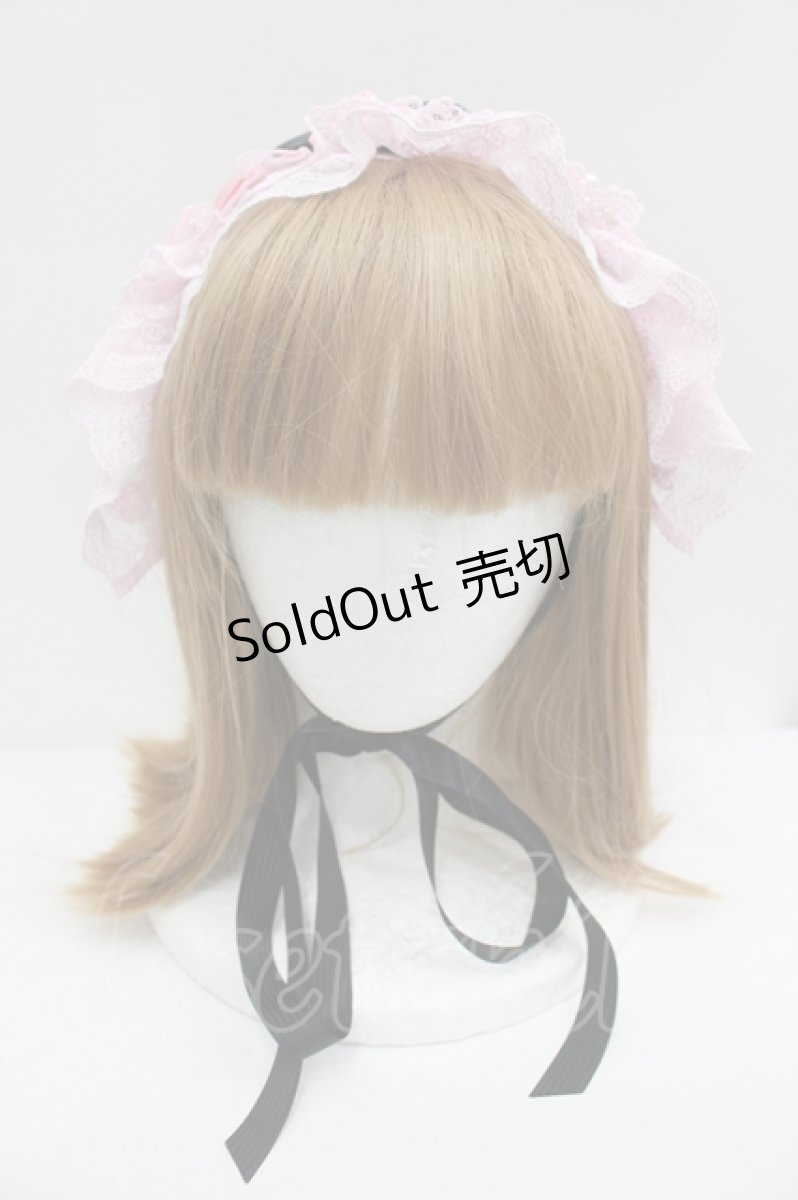 画像2: BABY,THE STARS SHINE BRIGHT / Ruban Creme a la vanilleヘッドドレス  ピンクＸ黒 I-26-08-11-115-BA-AC-SA-ZI (2)