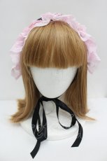 画像2: BABY,THE STARS SHINE BRIGHT / Ruban Creme a la vanilleヘッドドレス  ピンクＸ黒 I-26-08-11-115-BA-AC-SA-ZI (2)