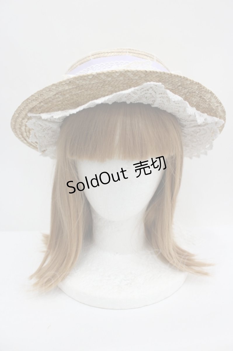 画像2: Angelic Pretty / Lacy GardenストローHat  ラベンダー I-26-08-11-116-AP-AC-TE-ZI (2)