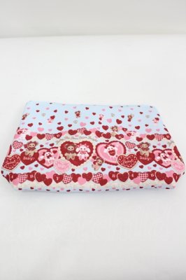 Preview of くみゃちゃんのSweet Baby Love Heart柄ポーチ  サックス
