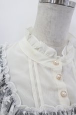 画像4: axes femme / リボンブローチ付リブプルオーバー  黒Ｘ白 I-26-08-11-012-AX-TO-SA-ZI (4)