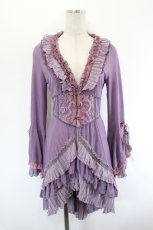 画像1: Ozz Croce / レースプリーツシフォンロングカーディガン  パープル I-26-08-11-016-OO-TO-SA-ZI (1)