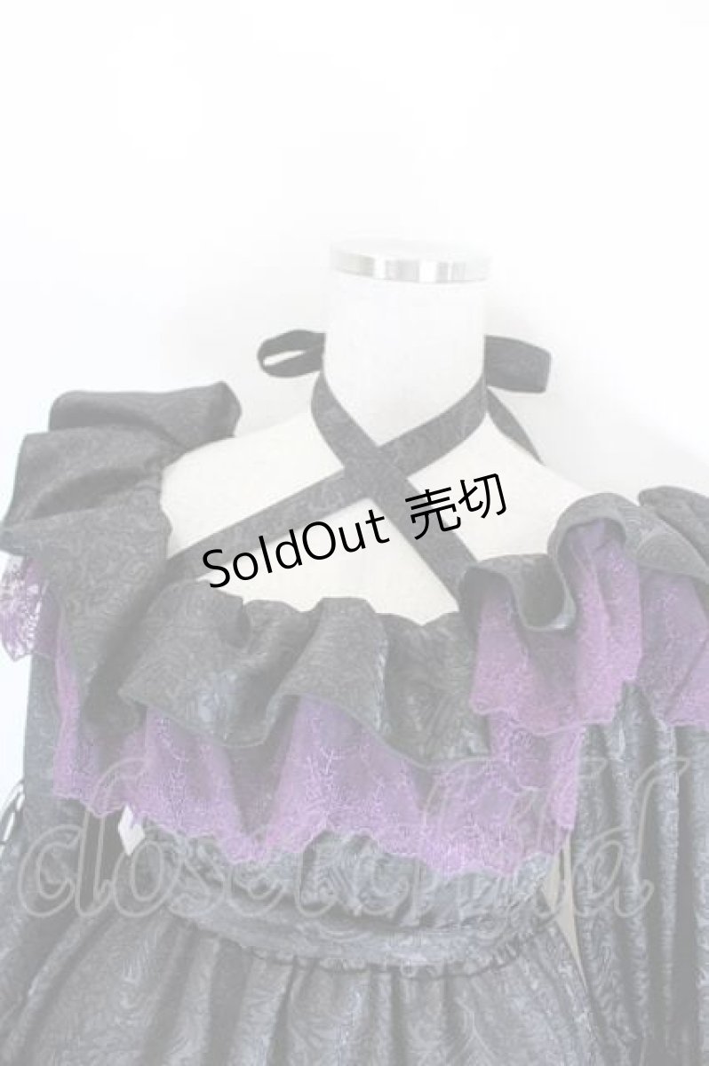 画像2: Vallee lys / Coquelicot Dress ミニ丈 1 黒×パープル I-26-08-14-037-GO-OP-TE-ZI (2)