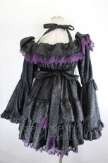 画像3: Vallee lys / Coquelicot Dress ミニ丈 1 黒×パープル I-26-08-14-037-GO-OP-TE-ZI (3)