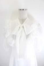 画像2: DearMyLove / 選べるデザインヨークフリルボウタイワンピース M ホワイト I-26-08-14-060-LO-OP-TE-ZI (2)
