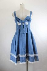 画像2: mellfy memory / Princess holiday denim ワンピース M ブルー I-26-08-14-061-LO-OP-TE-ZI (2)