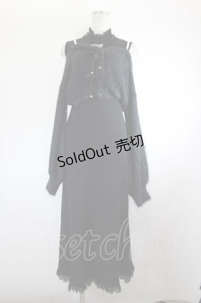 画像1: couture BY ROJITA / ニットワンピース×オフショルカーデセット  黒 I-26-08-14-066-LO-OP-SA-ZI (1)