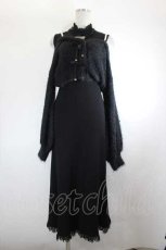 画像1: couture BY ROJITA / ニットワンピース×オフショルカーデセット  黒 I-26-08-14-066-LO-OP-SA-ZI (1)