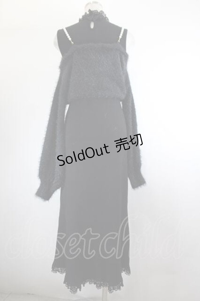 画像3: couture BY ROJITA / ニットワンピース×オフショルカーデセット  黒 I-26-08-14-066-LO-OP-SA-ZI (3)