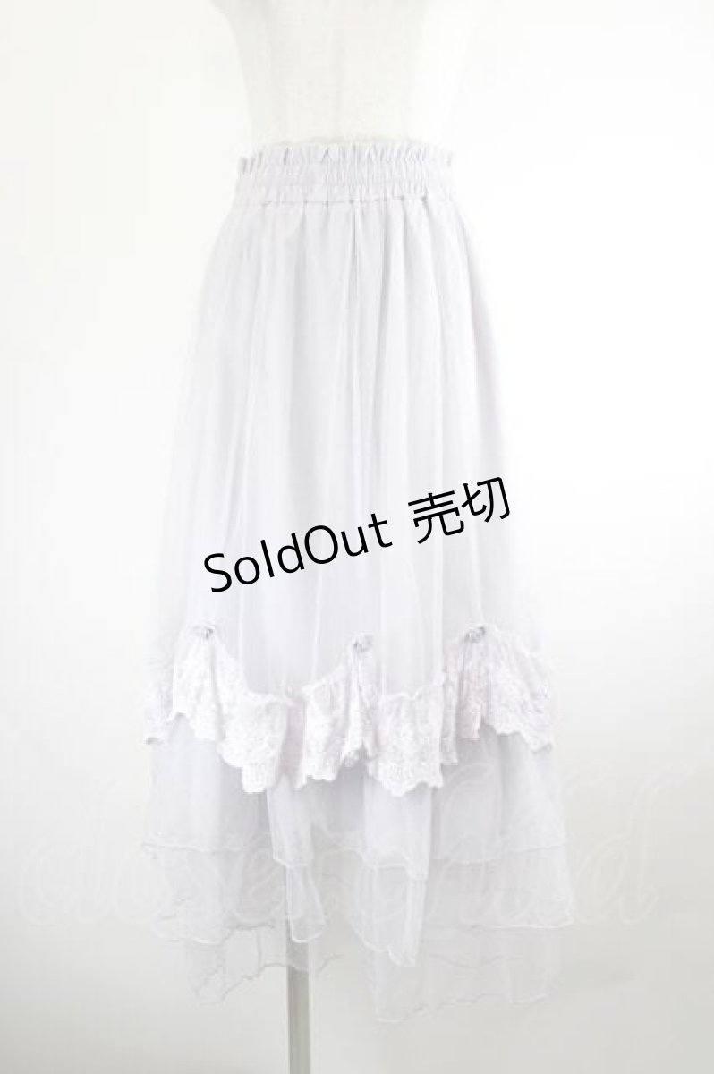 画像1: axes femme / ローズ付ドレープチュールスカート F ラベンダー I-26-08-14-075-AX-SK-TE-ZI (1)