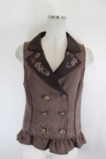 画像1: axes femme / 花刺繍レースアップベスト  ブラウン I-26-08-14-008-AX-TO-SA-ZI (1)