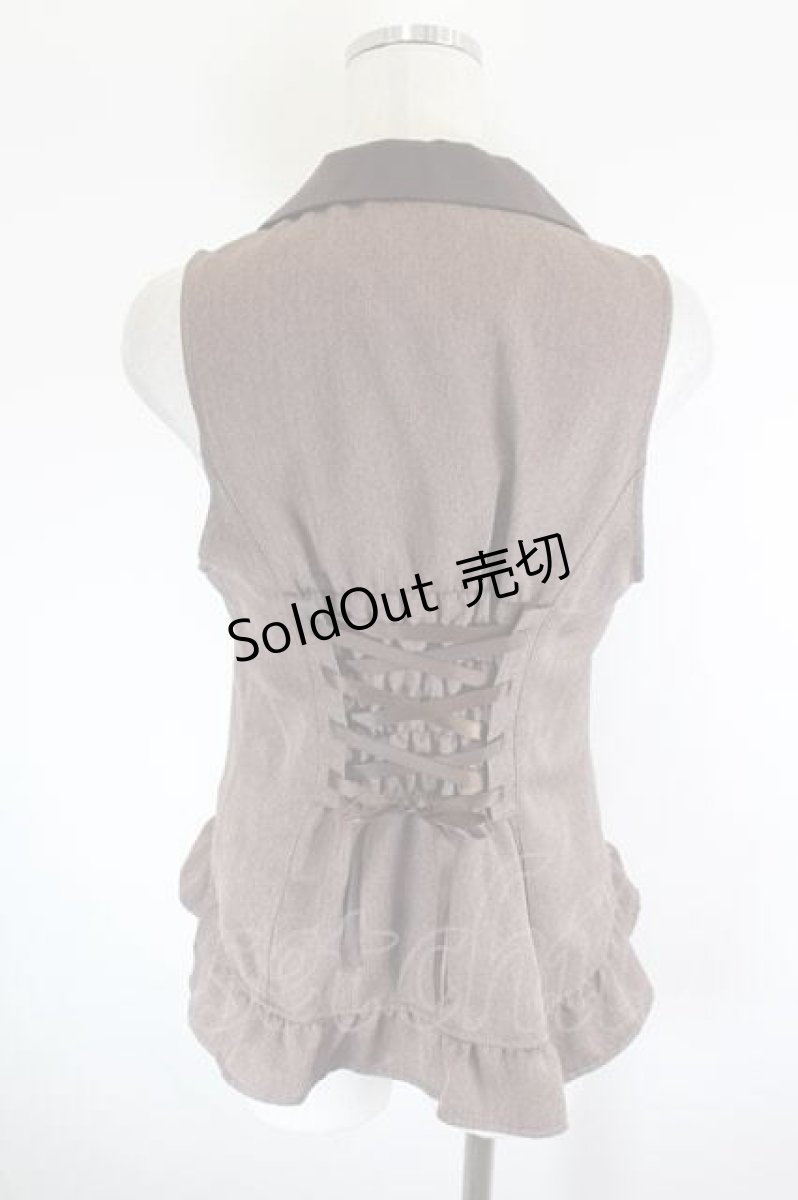画像3: axes femme / 花刺繍レースアップベスト  ブラウン I-26-08-14-008-AX-TO-SA-ZI (3)