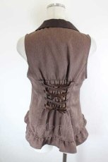 画像3: axes femme / 花刺繍レースアップベスト  ブラウン I-26-08-14-008-AX-TO-SA-ZI (3)