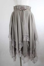 画像1: axes femme / VTG風サテンイレヘムスカート  ブラウン I-26-08-14-098-AX-SK-SA-ZI (1)